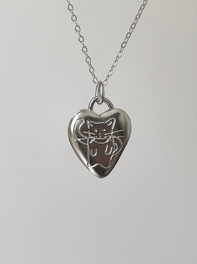 The staring cat necklace S925