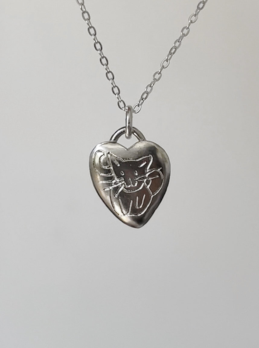 The sitting cat necklace S925