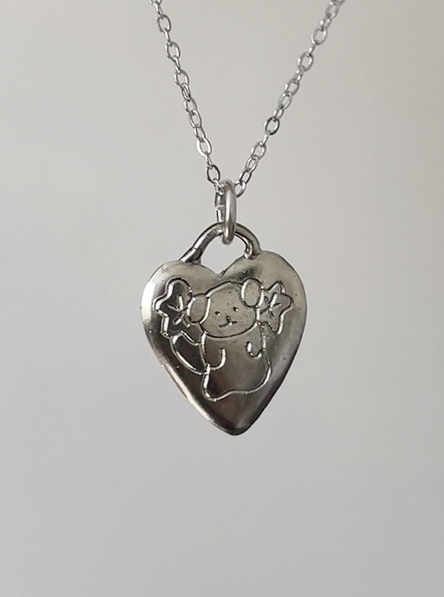 The floral puppy necklace S925