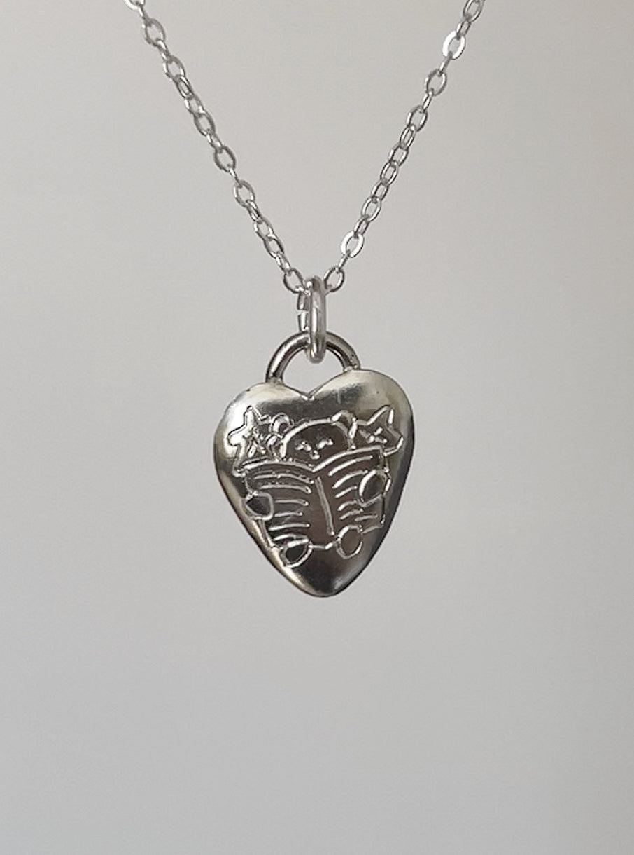 The reading teddy necklace S925